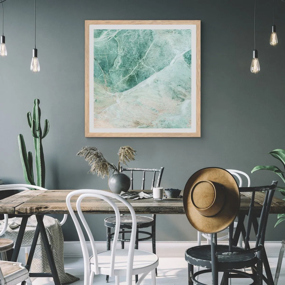 Pôster com moldura de carvalho claro - A nobre frieza da pedra - 30x30 cm