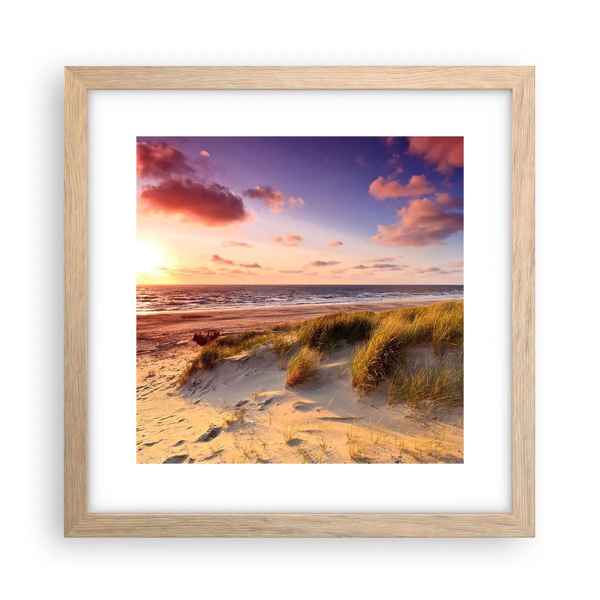 Pôster com moldura de carvalho claro - Ar com cheiro de verão - 30x30 cm