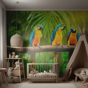 Papel de parede personalizado Premium Sand - E ouviste dizer que ela...? - Pássaros, Papagaios, Natureza