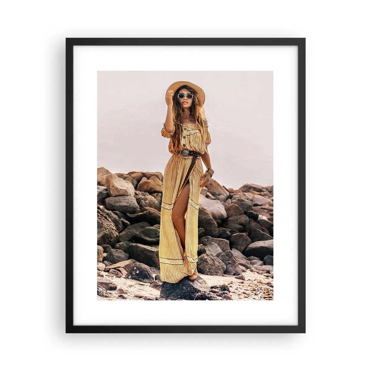 Pôster com moldura preta - A magia das pedras - 40x50 cm