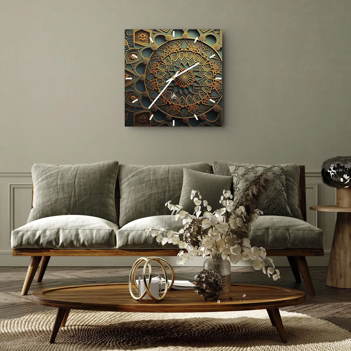 Relógio de parede - Relógio em vidro - Em uma atmosfera árabe - 30x30 cm