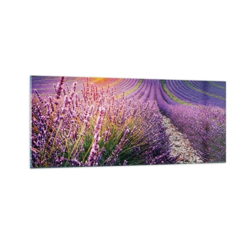 Quadro em vidro - Prado perfumado - 100x40 cm