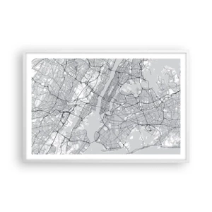 Pôster em moldura branca - Anatomia de uma metrópole - 91x61 cm