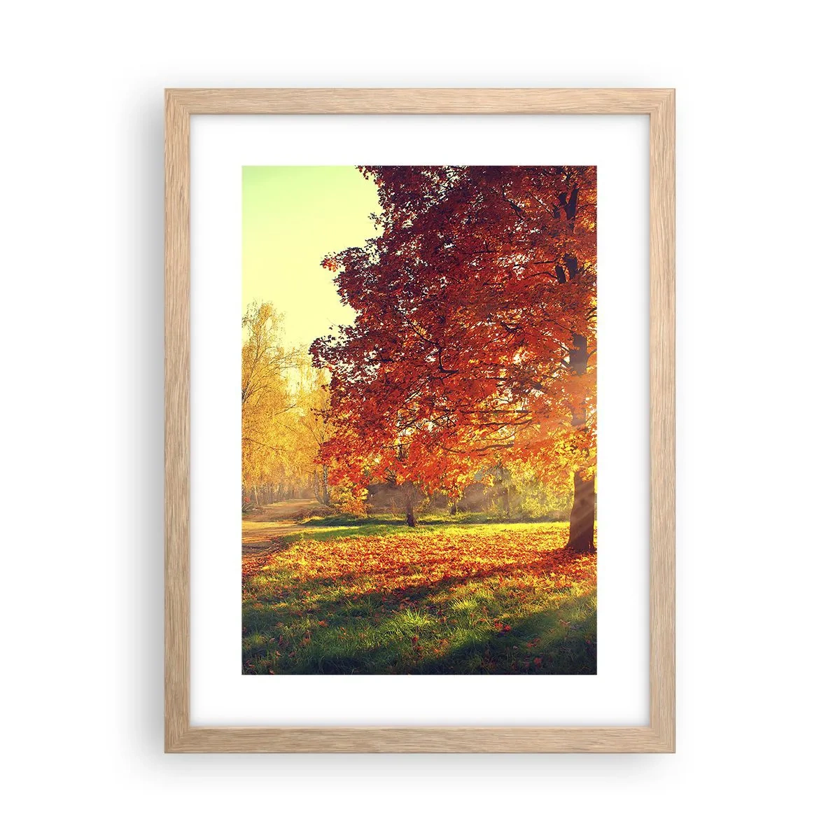 Pôster com moldura de carvalho claro - O vermelho é lindo - 30x40 cm