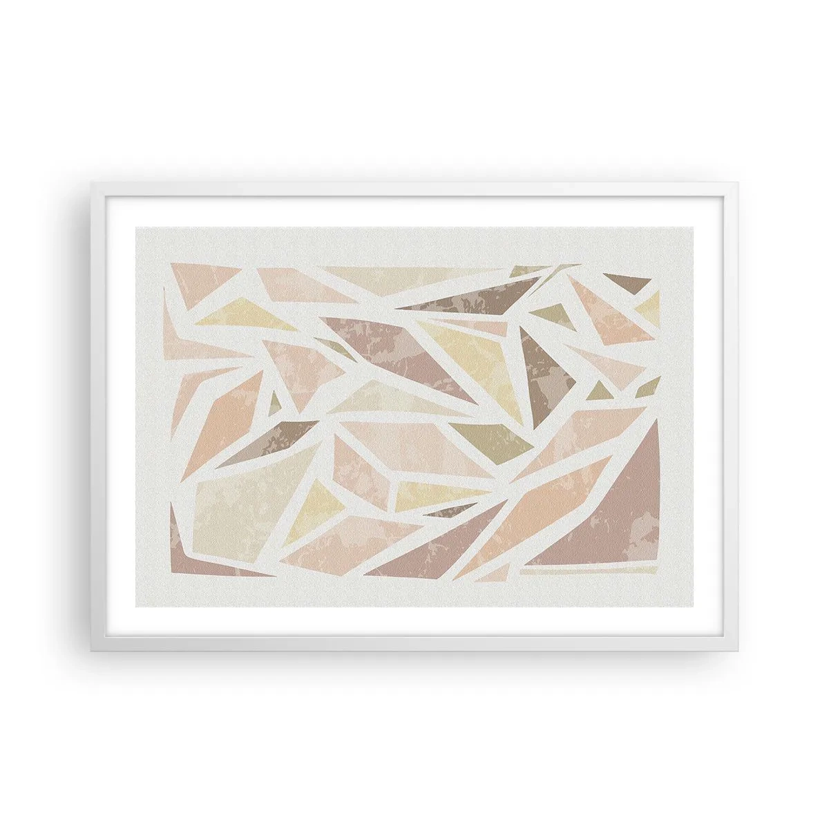 Pôster em moldura branca - Composição de vitral - 70x50 cm