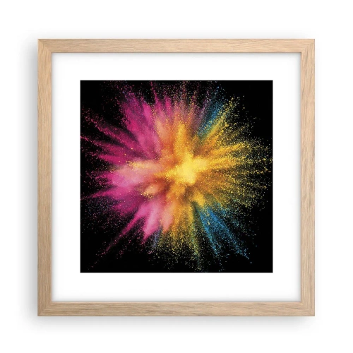 Pôster com moldura de carvalho claro - O nascimento das cores  - 30x30 cm