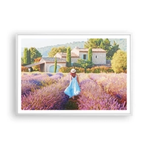 Pôster em moldura branca - Menina Lavanda - 100x70 cm