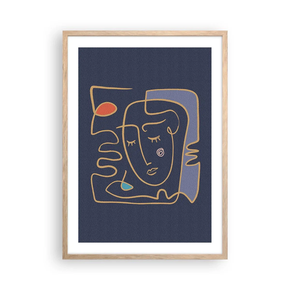 Pôster com moldura de carvalho claro - Nos pensamentos - 50x70 cm