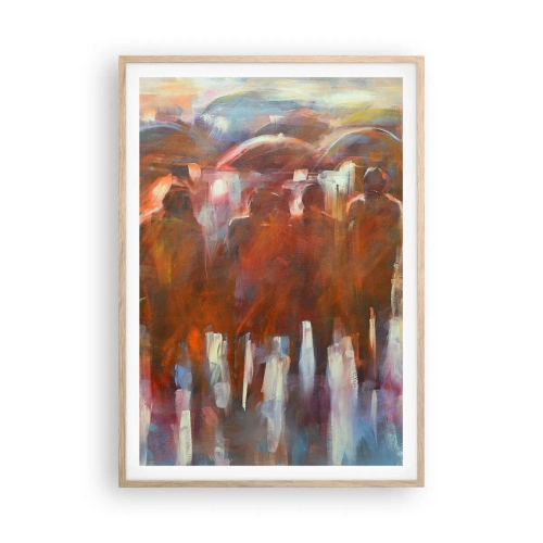 Pôster com moldura de carvalho claro - Iguais na chuva e no nevoeiro - 70x100 cm
