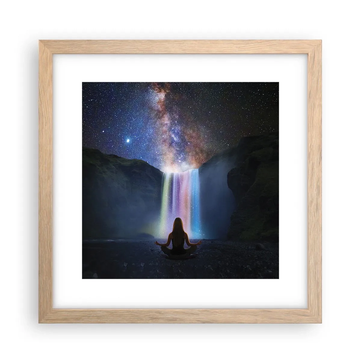 Pôster com moldura de carvalho claro - Harmonia absoluta - 30x30 cm