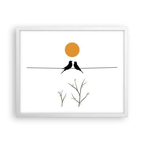 Pôster em moldura branca - A noite dos rouxinóis - 50x40 cm