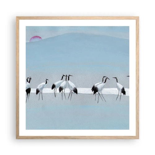 Pôster com moldura de carvalho claro - Depois de um dia quente - 60x60 cm