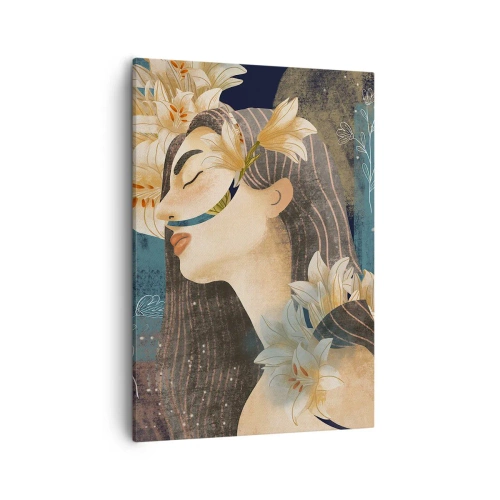 Quadro em tela - O conto da princesa com lírios - 50x70 cm