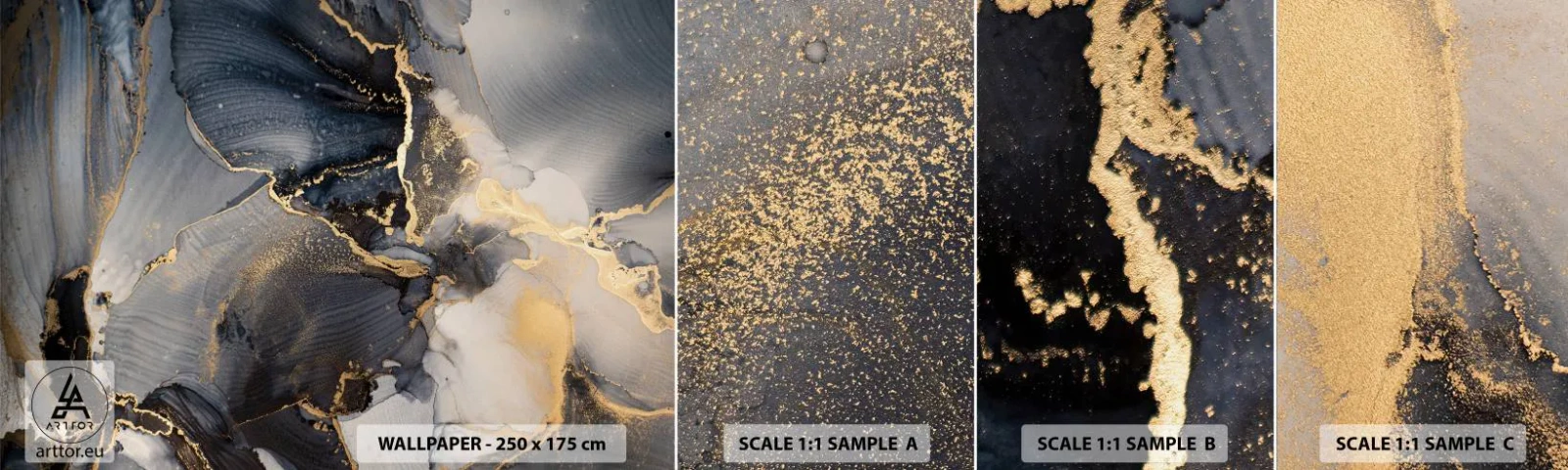 Amostra de papel de parede autocolante Deluxe Sticker - A vida da pedra - Abstração, Pedaço, Arte Moderna - 100x30 cm