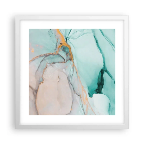 Pôster em moldura branca - Dança das formas e cores - 40x40 cm