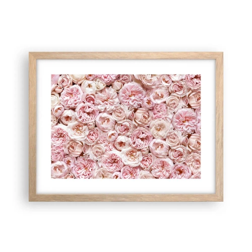 Pôster com moldura de carvalho claro - Uma cama de rosas - 40x30 cm