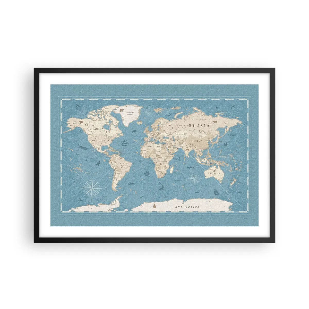 Pôster com moldura preta - O mundo ao seu alcance - 70x50 cm