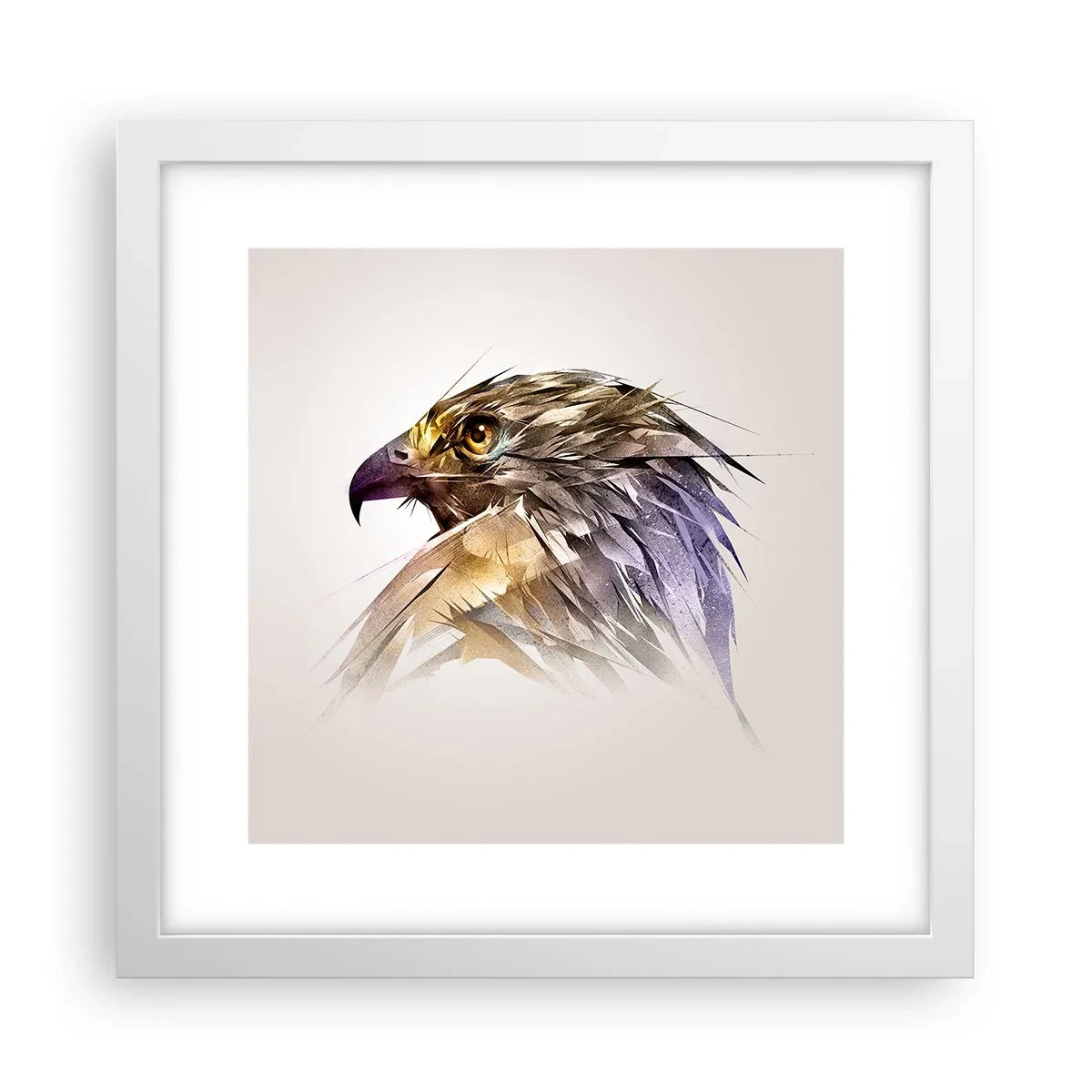 Pôster em moldura branca - Retrato de um guerreiro - 30x30 cm