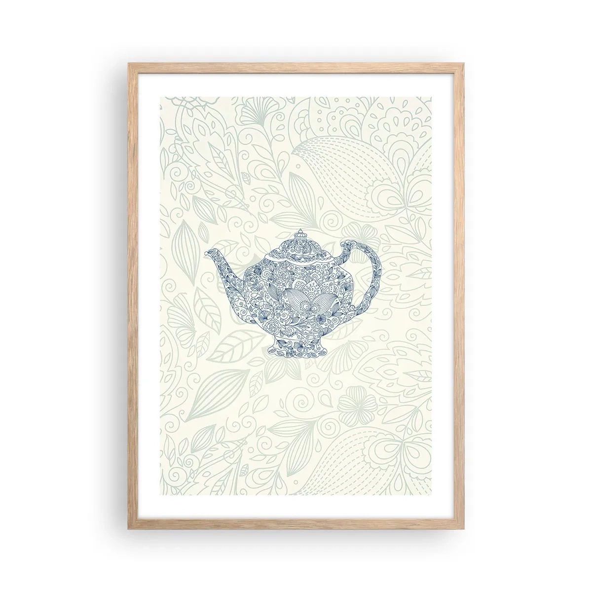 Pôster com moldura de carvalho claro - Chás de charme - 50x70 cm
