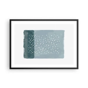Pôster com moldura preta - Cultivado em azul - 70x50 cm