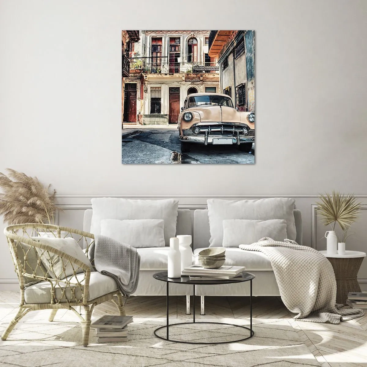 Quadro em vidro - Siesta em Havana - 50x50 cm