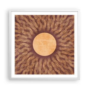 Pôster em moldura branca - Ícone do sol - 60x60 cm
