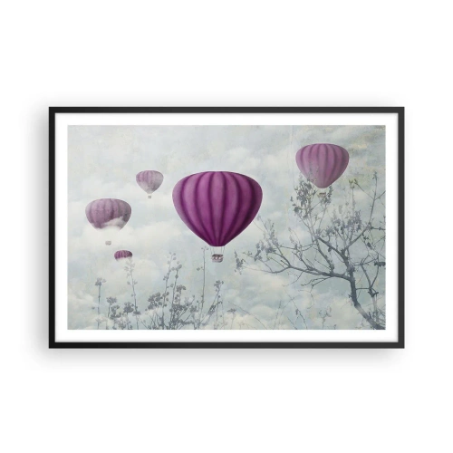 Pôster com moldura preta - Como navios no céu - 91x61 cm