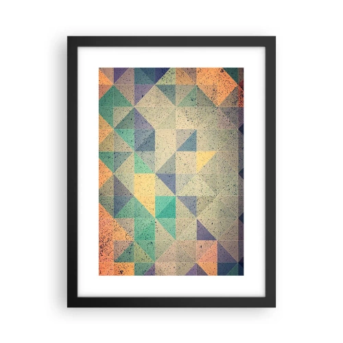 Pôster com moldura preta - República dos triângulos - 30x40 cm