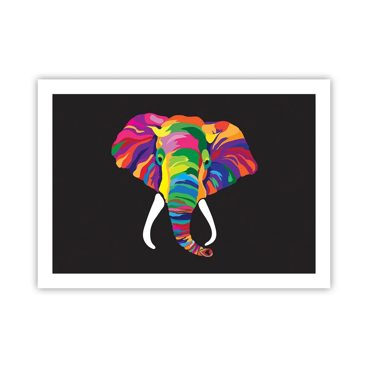 Pôster - O elefante que adorava banhar-se no arco-íris - 70x50 cm