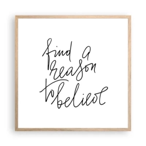 Pôster com moldura de carvalho claro - É possível - 60x60 cm