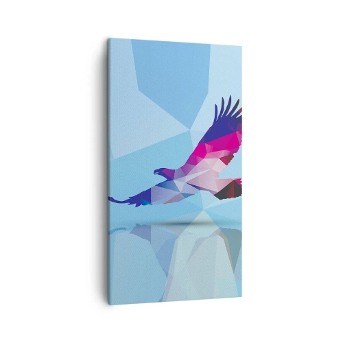 Quadro em tela - Águia em cristal lilás - 45x80 cm