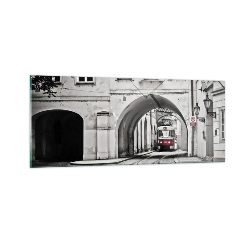 Quadro em vidro - Através do labirinto urbano - 100x40 cm