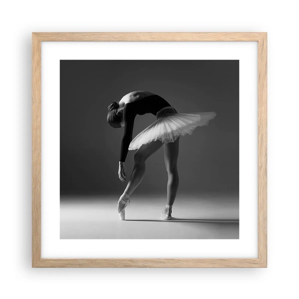 Pôster com moldura de carvalho claro - Bella balerina - 40x40 cm