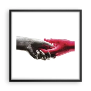 Pôster com moldura preta - Juntos, mas diferentes - 50x50 cm