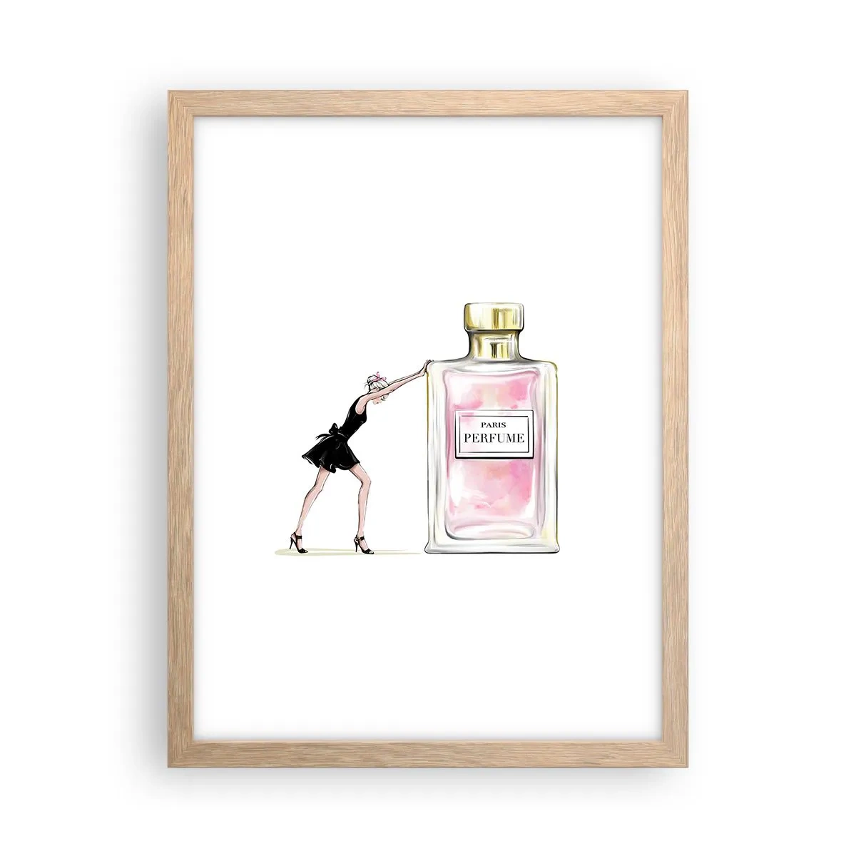 Pôster com moldura de carvalho claro - A essência da feminilidade - 30x40 cm