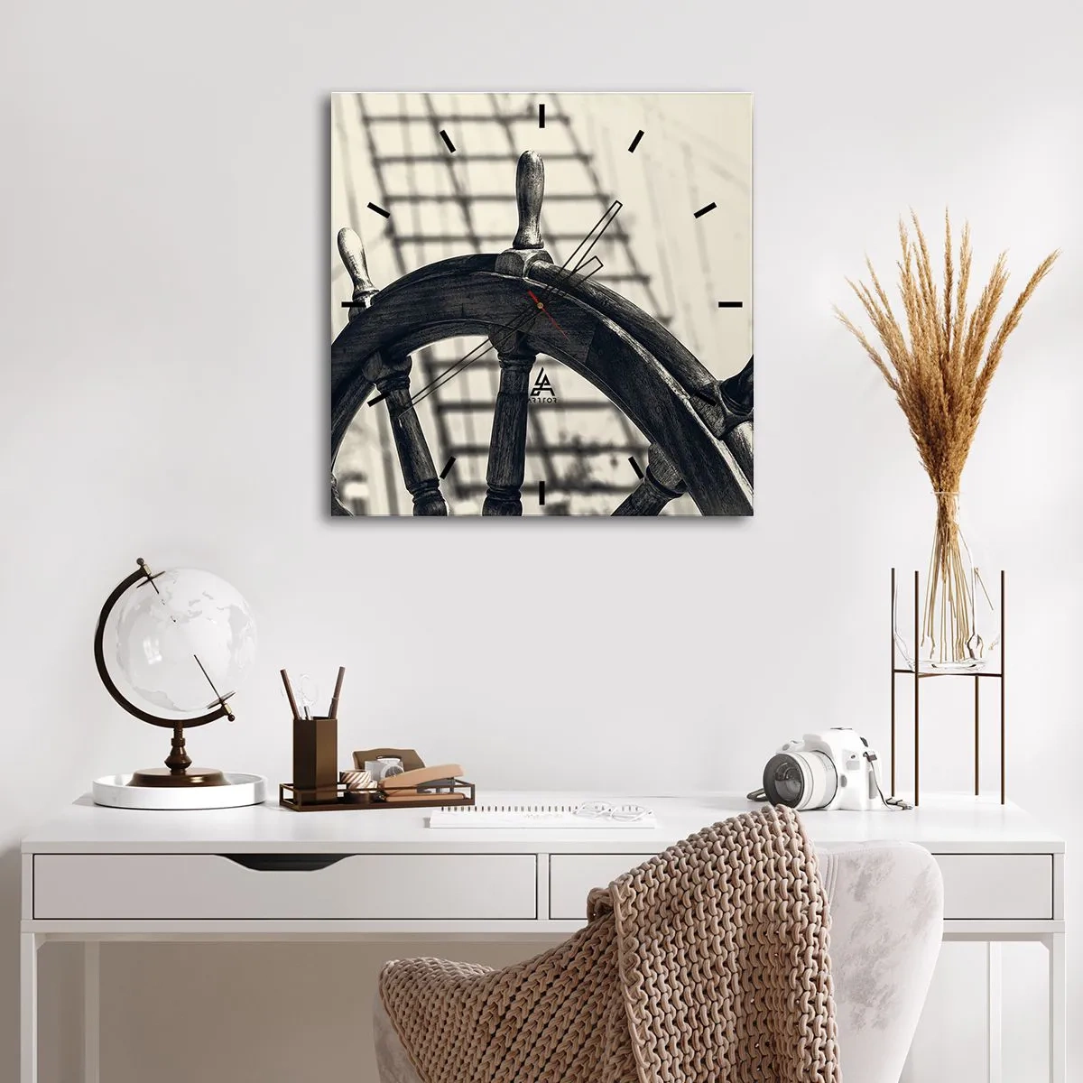 Relógio de parede - Relógio em vidro - Contos do mar - 40x40 cm