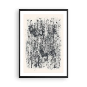 Pôster com moldura preta - Motivo gráfico de floresta retrô - 50x70cm - Composição nebulosa - Decoração de parede moderna para a sala de estar e quarto ARTTOR