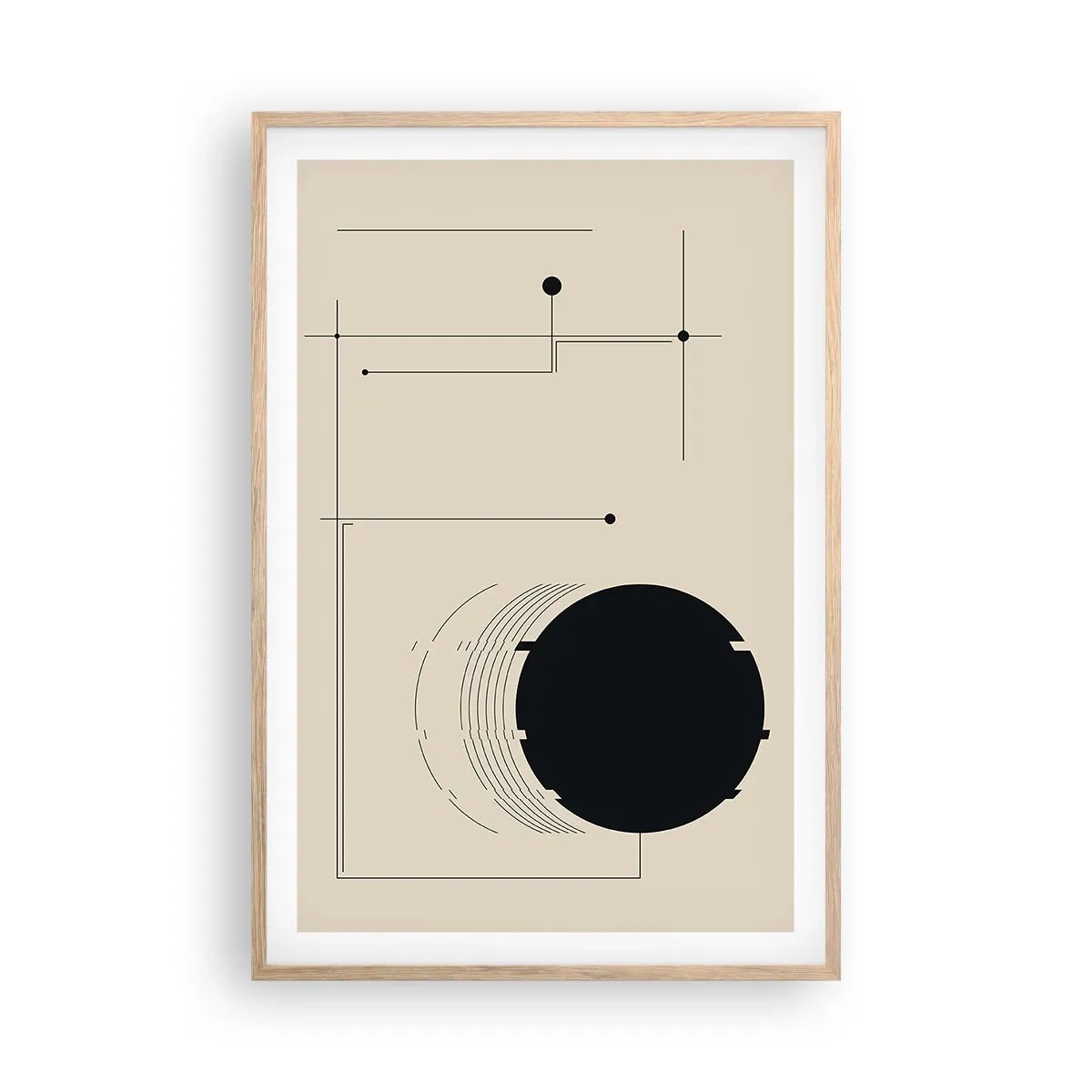 Pôster com moldura de carvalho claro - Composição flexível e dinâmica - 61x91 cm