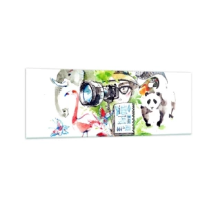 Quadro em vidro - Através da lente do viajante - 140x50 cm