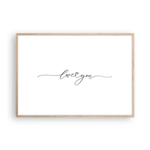 Pôster com moldura de carvalho claro - Preto e branco - 100x70 cm