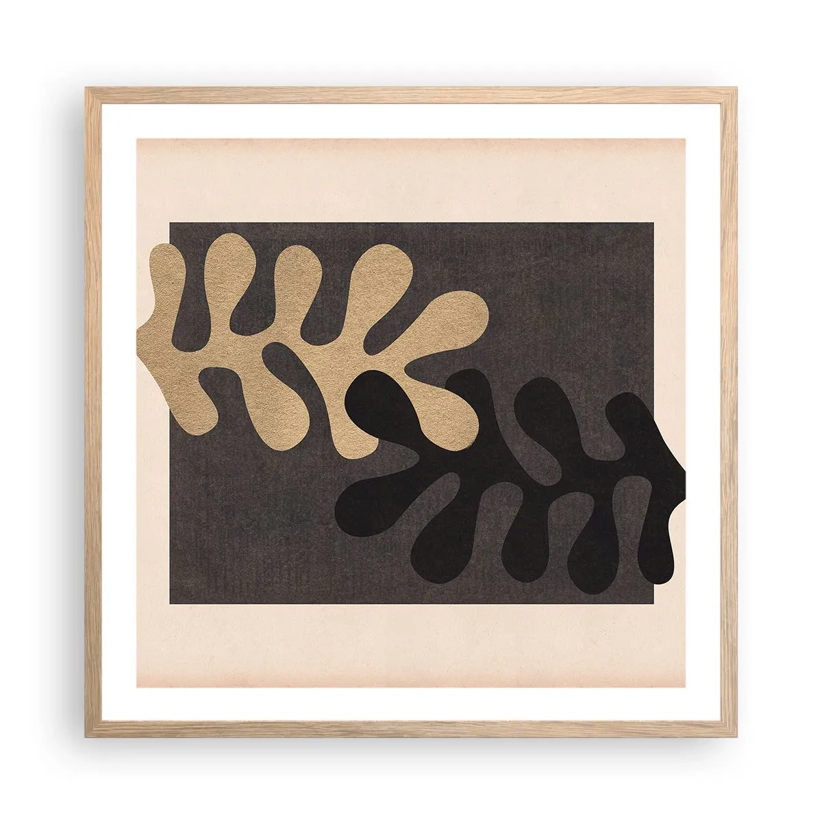 Pôster com moldura de carvalho claro - Ausência e complemento - 60x60 cm