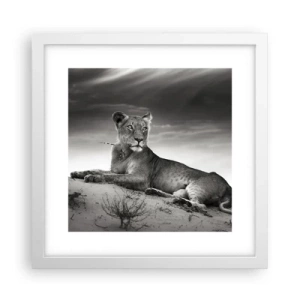 Pôster em moldura branca - Descanso da Rainha do Deserto - 30x30 cm