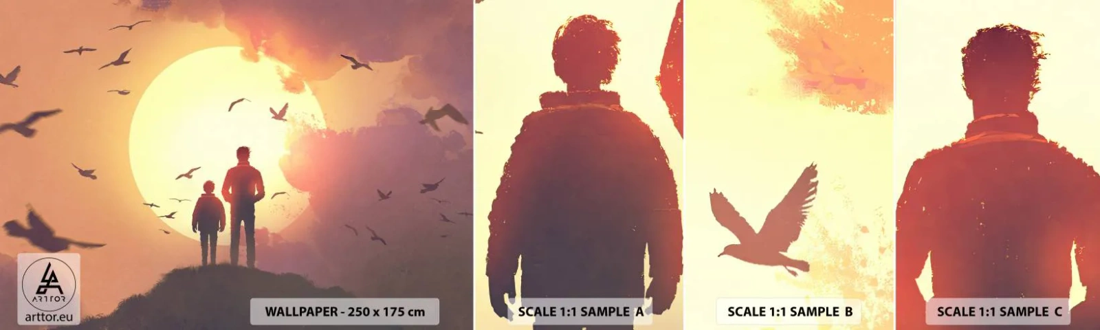 Amostra de Papel de Parede Standard Eco - Cara a cara com o sol - Abstração, Fantasia, Pedaço - 100x30 cm