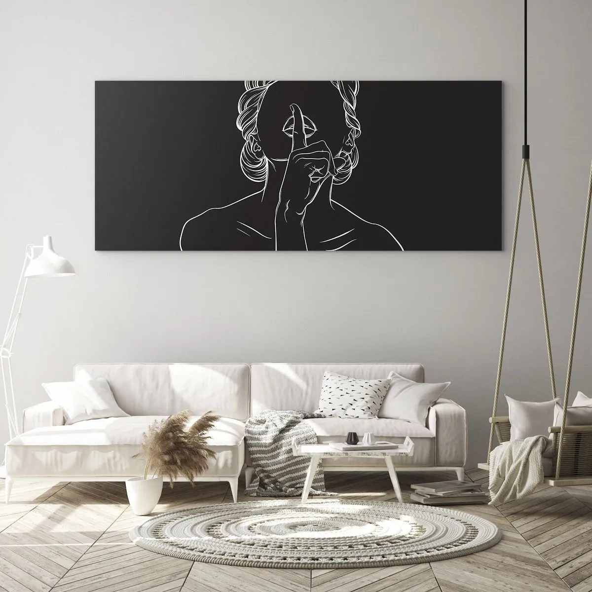 Quadro em vidro - A beleza floresce em silêncio - 160x50 cm