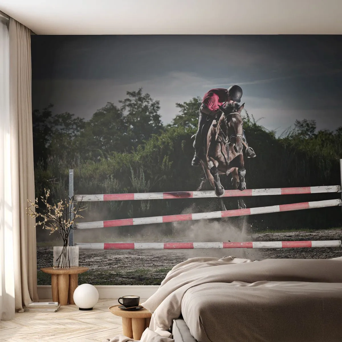 Papel de Parede Autocolante Deluxe Sticker - Juntos pela vitória - Animais, Cavalo, Esporte - 250x175 cm