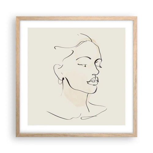 Pôster com moldura de carvalho claro - Uma certa linha - 50x50 cm