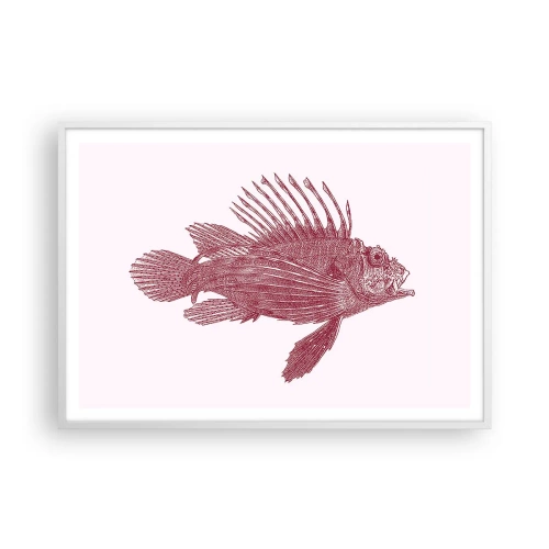 Pôster em moldura branca - Um habitante de águas exóticas - 100x70 cm