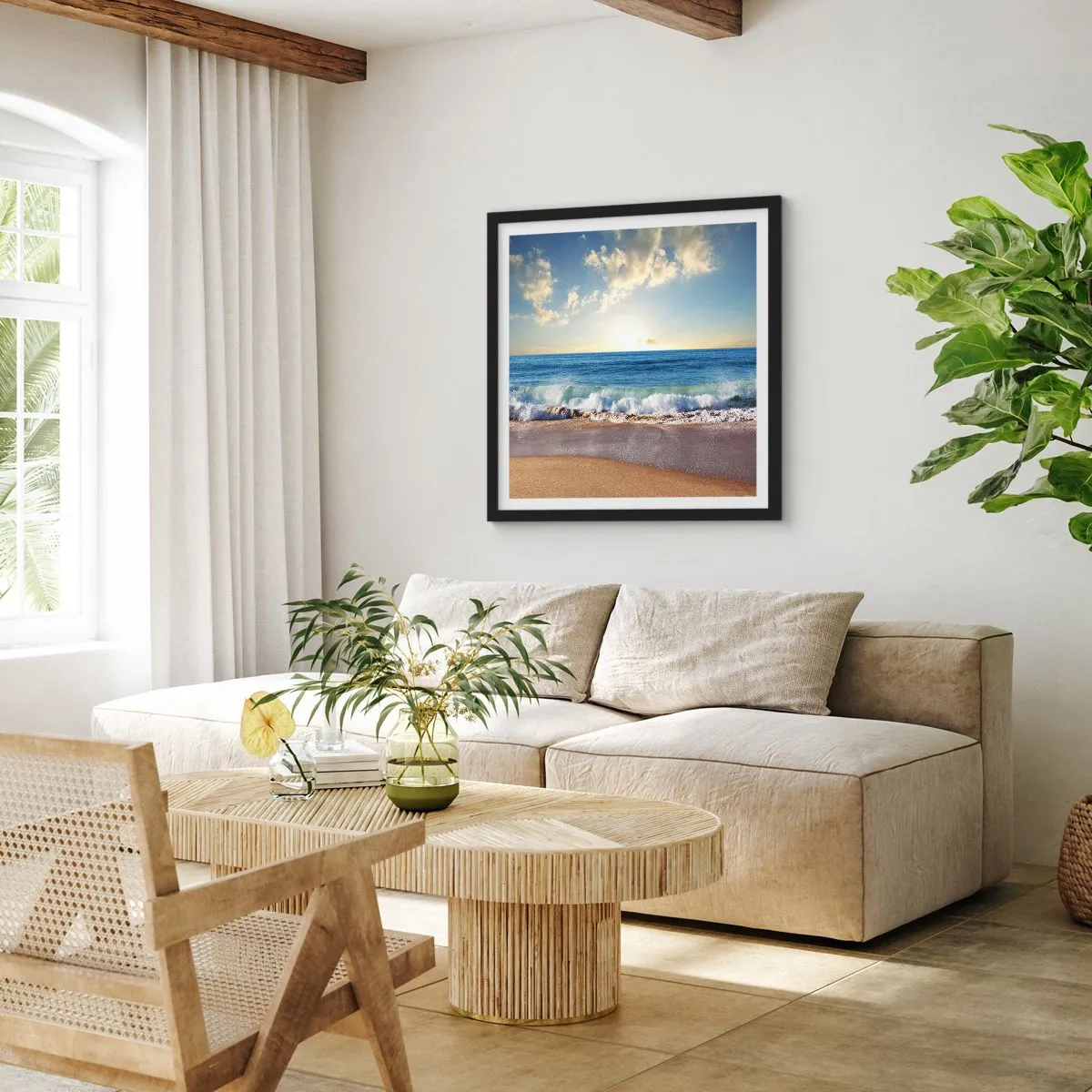 Pôster com moldura preta - Movimento e quietude ao mesmo tempo - 40x40 cm