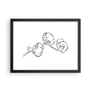 Pôster com moldura preta - Algodão para baixo - 40x30 cm