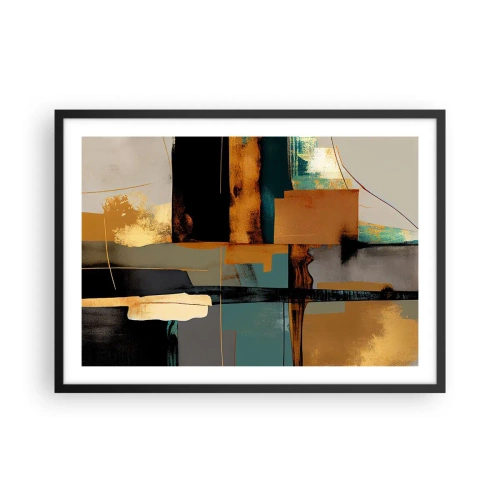 Pôster com moldura preta - Abstração – luz e sombra - 70x50 cm